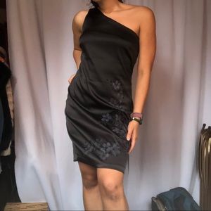 Little black dress with one shoulder